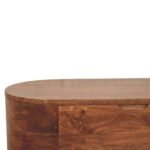 Curva Storage Trunk - Roasted Almond Finish - Oval Blanket Box - W80cm - Image 3