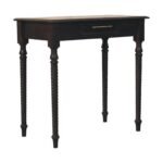 Cordelier Writing Desk - Velvet Mocha Finish - Turned Legs - W80cm