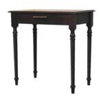 Cordelier Writing Desk - Velvet Mocha Finish - Turned Legs - W80cm - Image 2