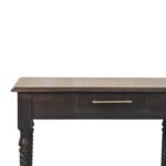 Cordelier Writing Desk - Velvet Mocha Finish - Turned Legs - W80cm - Image 3