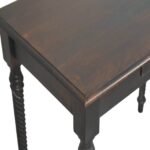 Cordelier Writing Desk - Velvet Mocha Finish - Turned Legs - W80cm - Image 4