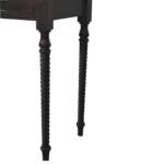 Cordelier Writing Desk - Velvet Mocha Finish - Turned Legs - W80cm - Image 6