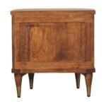 Ribbed Bedside Table 2-Drawer 55cm Amber Oak Solid Mango Wood - Image 8
