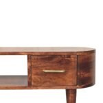 TV Media Unit with Open Slot - Wine Wood Oak - 2 Drawers - W100cm - Image 3