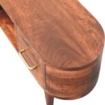 TV Media Unit with Open Slot - Wine Wood Oak - 2 Drawers - W100cm - Image 4