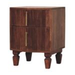 Harper Nightstand - Amber Oak Finish - Solid Mango Wood - W42cm