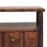 2-Drawer Bedside Table with Open Shelf - Roasted Almond Finish - W55cm - Image 3