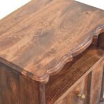 2-Drawer Bedside Table with Open Shelf - Roasted Almond Finish - W55cm - Image 4