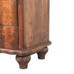 2-Drawer Bedside Table with Open Shelf - Roasted Almond Finish - W55cm - Image 6