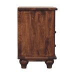 2-Drawer Bedside Table with Open Shelf - Roasted Almond Finish - W55cm - Image 7