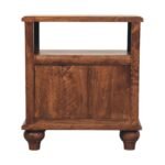 2-Drawer Bedside Table with Open Shelf - Roasted Almond Finish - W55cm - Image 8