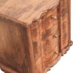 Valencia Bedside Table - Roasted Almond Finish - Curved Design - W55cm - Image 4