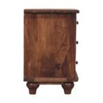 Valencia Bedside Table - Roasted Almond Finish - Curved Design - W55cm - Image 7