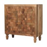 Marbella Storage Cabinet - Golden Teak - 3D Carved Wood - W85cm - Image 2
