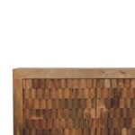 Marbella Storage Cabinet - Golden Teak - 3D Carved Wood - W85cm - Image 3