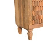 Marbella Storage Cabinet - Golden Teak - 3D Carved Wood - W85cm - Image 6