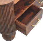 Sphere Leg Coffee Table - California Walnut Finish - Fluted - W85cm - Image 5