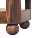 Sphere Leg Coffee Table - California Walnut Finish - Fluted - W85cm - Image 7