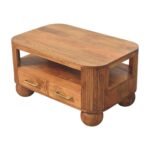 Briarwood Fluted Coffee Table - Golden Teak - Ball Feet - W85cm - Image 4