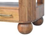 Briarwood Fluted Coffee Table - Golden Teak - Ball Feet - W85cm - Image 7