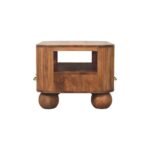 Briarwood Fluted Coffee Table - Golden Teak - Ball Feet - W85cm - Image 8