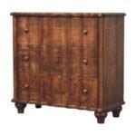 Camille Chest of Drawers - Roasted Almond Finish - Solid Wood - W85cm - Image 2