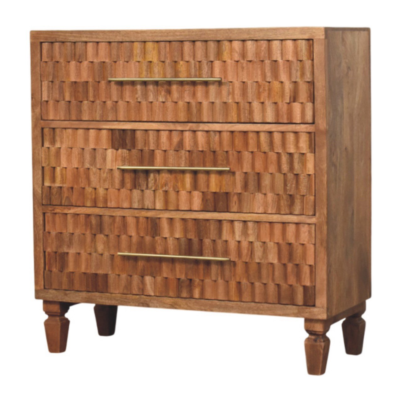 IN4103-2.jpg Arno Chest of Drawers 83cm Solid Mango Wood Teak Finish - Image 1