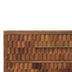 Arno Chest of Drawers 83cm Solid Mango Wood Teak Finish - Image 3