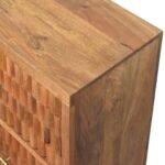 Arno Chest of Drawers 83cm Solid Mango Wood Teak Finish - Image 4