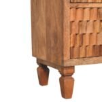Arno Chest of Drawers 83cm Solid Mango Wood Teak Finish - Image 6