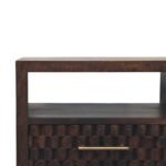 Arno Bedside Table - California Walnut Finish - Solid Wood - H60cm - Image 3