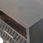 Arno Bedside Table - California Walnut Finish - Solid Wood - H60cm - Image 4