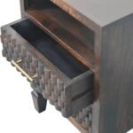 Arno Bedside Table - California Walnut Finish - Solid Wood - H60cm - Image 5