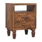 Arno Bedside Table - Golden Teak Finish - Solid Mango Wood - H60cm
