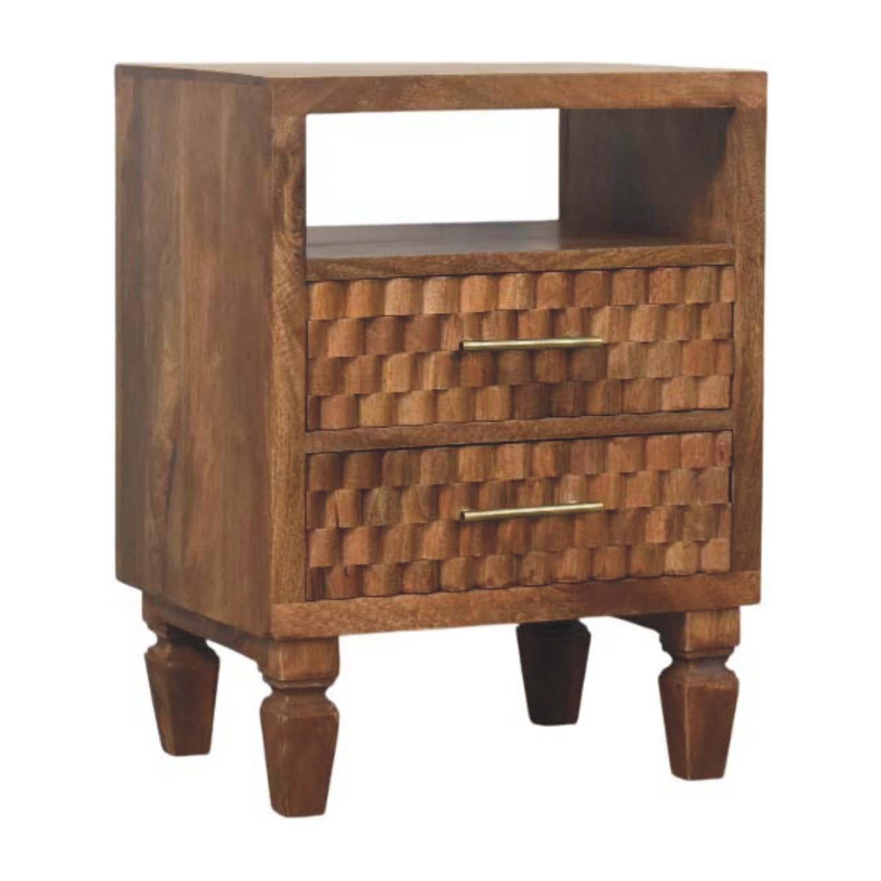 IN4105-2.jpg Arno Bedside Table - Golden Teak Finish - Solid Mango Wood - H60cm - Image 1