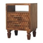 Arno Bedside Table - Golden Teak Finish - Solid Mango Wood - H60cm - Image 2