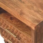 Arno Bedside Table - Golden Teak Finish - Solid Mango Wood - H60cm - Image 4