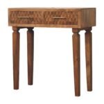 Arno Console Table - Golden Teak Finish - Solid Mango Wood - W80cm