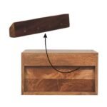 Arno Wall-Mounted Nightstand in Golden Teak Floating 45cm Solid Mango Wood - Image 9