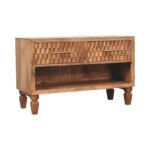 Arno Shoe Storage Bench 87cm Solid Mango Wood Golden Teak - Image 2
