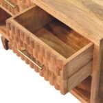 Arno Shoe Storage Bench 87cm Solid Mango Wood Golden Teak - Image 5