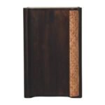 Rattan Curve Edge Nightstand 50cm Solid Mango Wood Mocha - Image 8