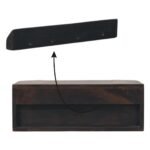 Rattan Wall-Mounted Bedside - Velvet Mocha - Floating Drawer - W50cm - Image 9