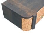 Rattan Wall-Mounted Bedside - Velvet Mocha - Floating Drawer - W50cm - Image 4
