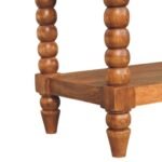 Spindle Bench with Leather Seat - Amber Oak Finish - Hallway - W90cm - Image 7