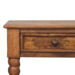 Spindle Bedside Table - Amber Oak Finish - 1 Drawer - W45cm - Image 3