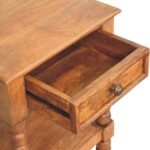 Spindle Bedside Table - Amber Oak Finish - 1 Drawer - W45cm - Image 5