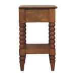 Spindle Bedside Table - Amber Oak Finish - 1 Drawer - W45cm - Image 7