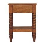 Spindle Bedside Table - Amber Oak Finish - 1 Drawer - W45cm - Image 8