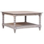 Barclay Square Coffee Table 80cm Solid Mango Wood Acid Wash - Image 2